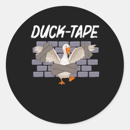 Funny Duct Tape Humor Duck Animal Sarcastic Classic Round Sticker