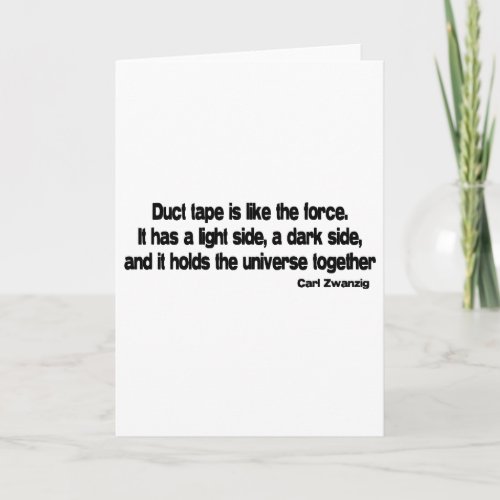 Funny Duct Tape quote Card