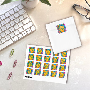 Funny Dude Be Kind Cheerful Floral Kindness Square Sticker