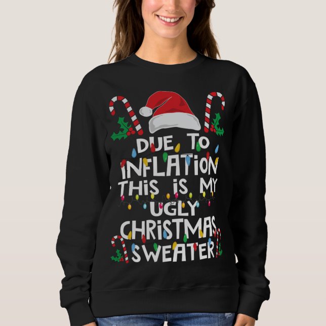 Funny Due to Inflation Ugly Christmas Sweaters (Front)