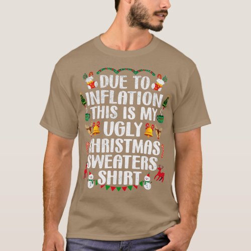Funny Due to Inflation Ugly Christmas Sweaters Men