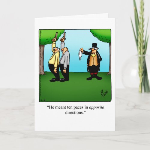 Funny Dueling Humor Greeting Card