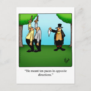 Funny "Dueling Humor" Postcard