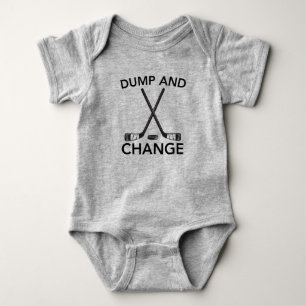 Funny Dump And Change Hockey Baby Bodysuit