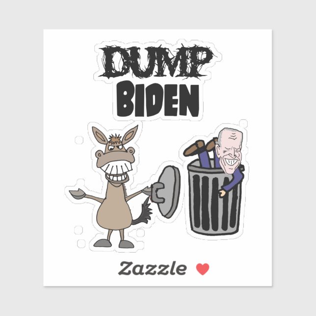 Funny Dump Biden Political Cartoon Sticker (Sheet)