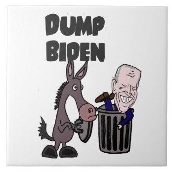 Funny Dump Joe Biden Cartoon Ceramic Tile by Politicalfolley at Zazzle