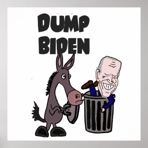 Funny Dump Joe Biden Cartoon Poster