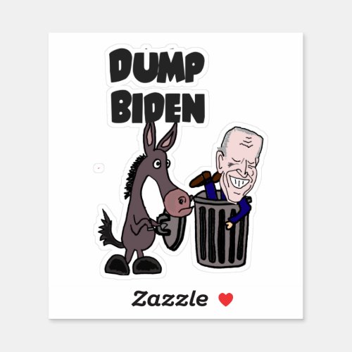 Funny Dump Joe Biden Cartoon Sticker