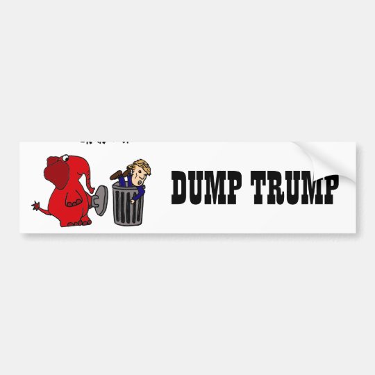 Funny dump trump political cartoon art bumper sticker zazzle
