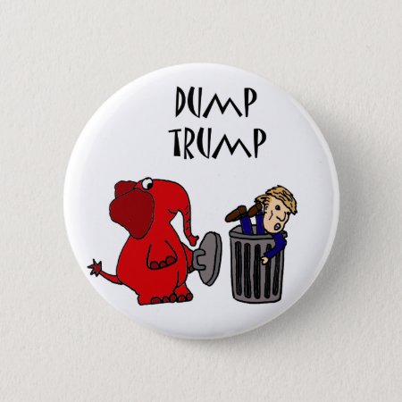 Funny Dump Trump Political Cartoon Art Pinback Button