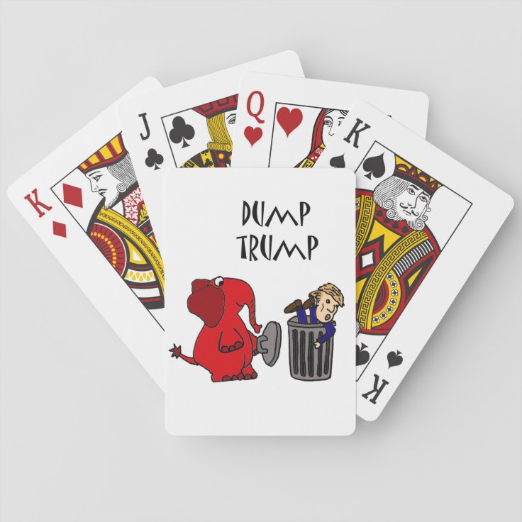 Funny Dump Trump Political Cartoon Art Playing Cards | Zazzle