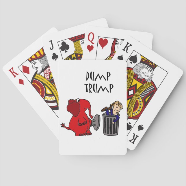 Funny Dump Trump Political Cartoon Art Poker Cards (Back)
