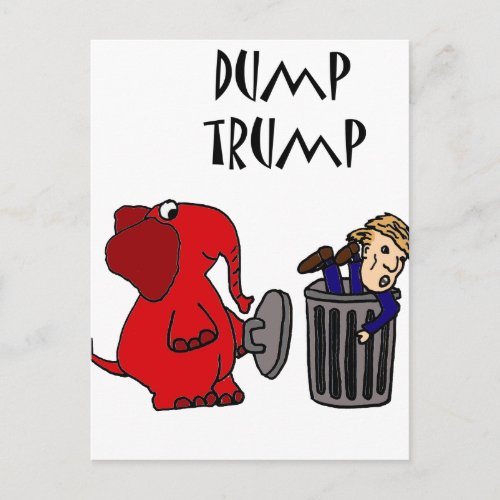 Funny Dump Trump Political Cartoon Art Postcard