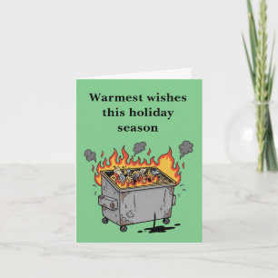 Funny Dumpster Fire Inflation Tariffs Bad Economy Holiday Card