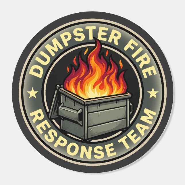 Funny dumpster fire response team  classic round sticker (Single)