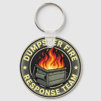Funny dumpster fire response team keychain