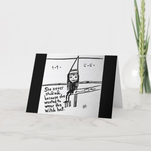 Funny Dunce Witch Hat Confusion Halloween Greeting Card