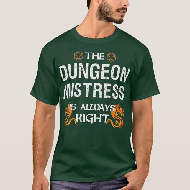 Funny Dungeon Mistress Dragons Dice Gaming Gift T-Shirt (Front)