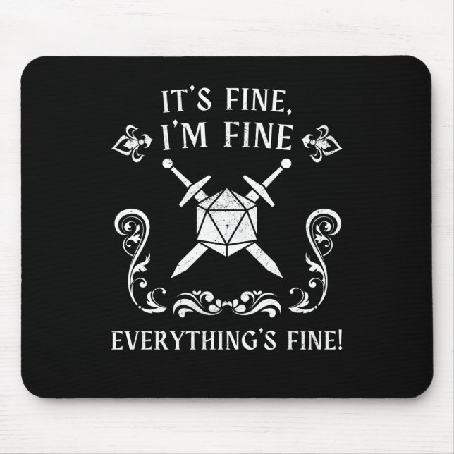 Funny Dungeon Tabletop Gamer Slogan Mouse Pad (Front)