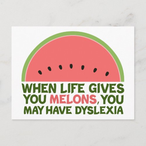 Funny Dyslexia Postcard
