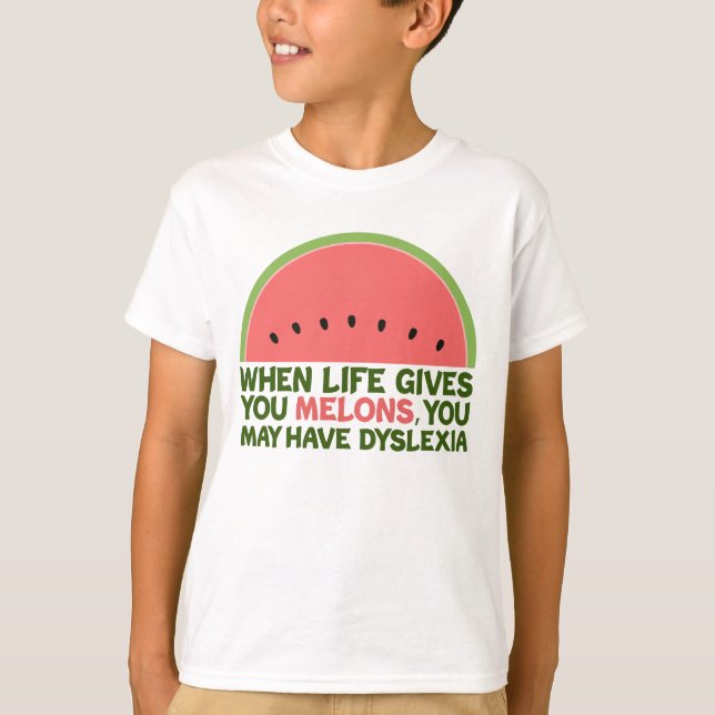 Funny Dyslexia Quote Dyslexic Humor Kids T-Shirt (Front)