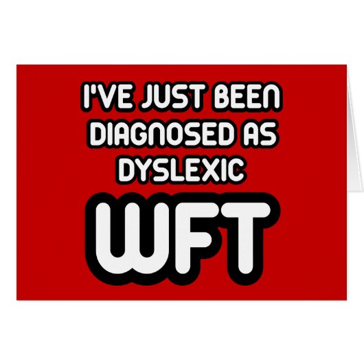 Funny dyslexic cards (Front Horizontal)