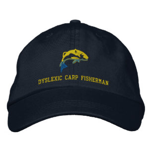 Funny Dyslexic Carp Fisherman Embroidered Baseball Cap