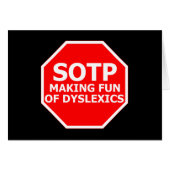 Funny dyslexic sign (Front Horizontal)