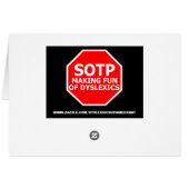 Funny dyslexic sign cards (Back Horizontal)