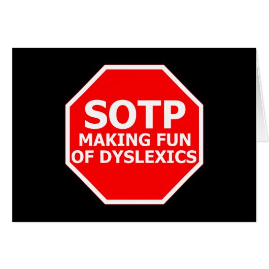 Funny dyslexic sign cards (Front Horizontal)