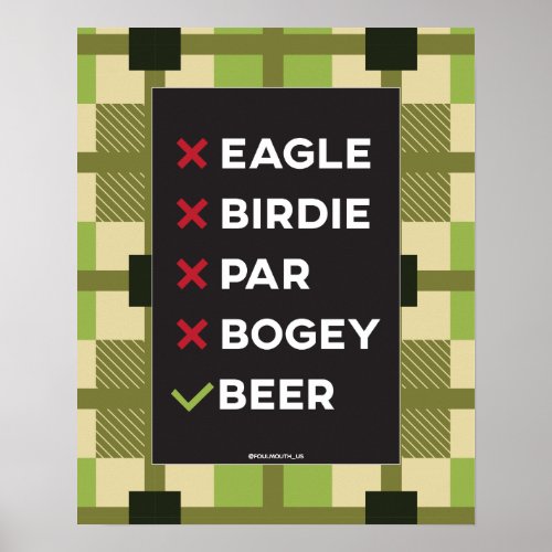 Funny Eagle Birdie Par Golf Poster