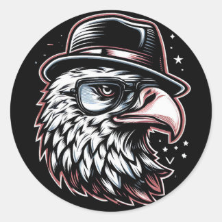 Funny Eagle Classic Round Sticker