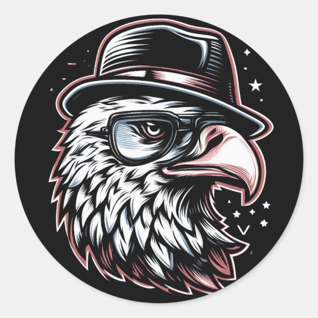 Funny Eagle Classic Round Sticker (Front)