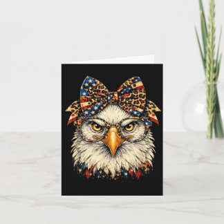 Funny eagle face glasses bandana leopard egale 4th card