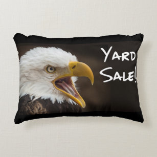 Funny eagle memes with Eagle Yelling Yard Sale! Accent Pillow
