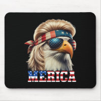 Funny Eagle Merica 4th July Blonde Wig Mullet Funn