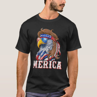 Funny Eagle Mullet 4th Of July USA American Flag M T-Shirt