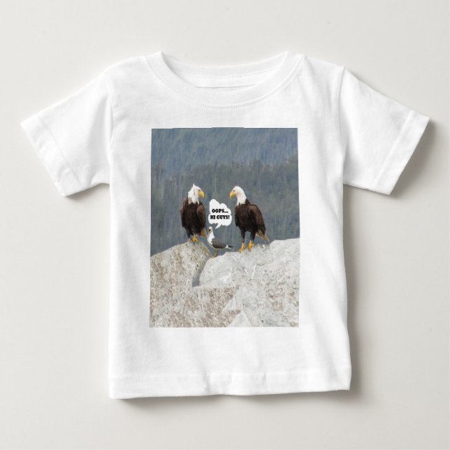 Funny Eagles and Seagull Baby T-Shirt (Front)