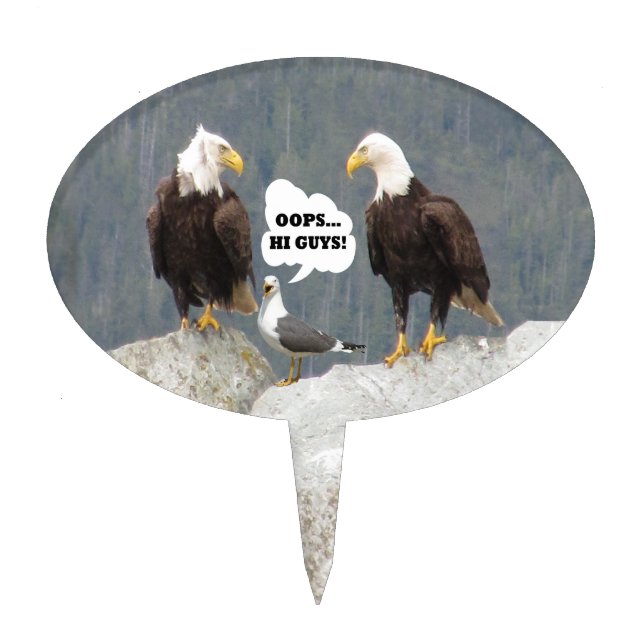 Funny Eagles and Seagull Cake Topper (Front)