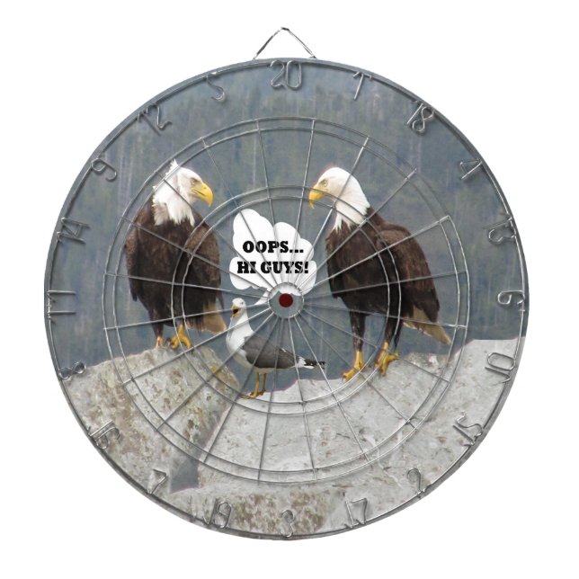 Funny Eagles and Seagull Dart Board (Front)