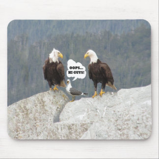 Funny Eagles and Seagull Mouse Pad