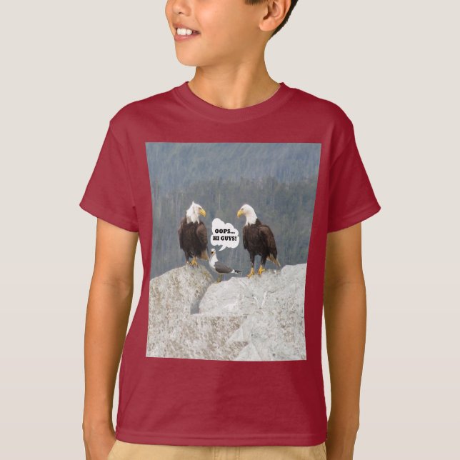 Funny Eagles and Seagull T-Shirt (Front)