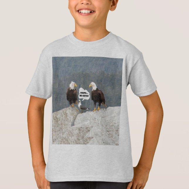 Funny Eagles and Seagull T-Shirt (Front)