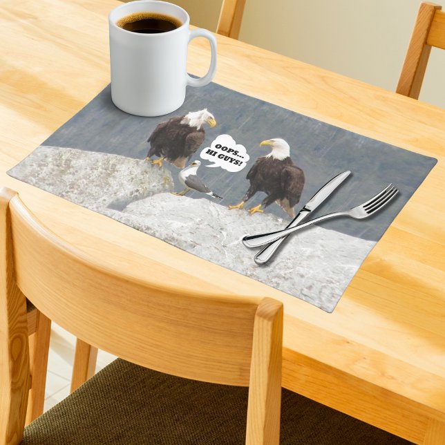 Funny Eagles and Seagull Woven Cotton Placemat (Funny Eagles and Seagull Woven Cotton Placemat)