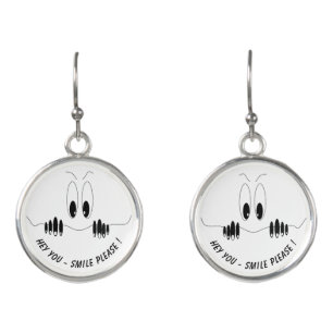 Funny Earrings Gift with Curiosity Eyes - Smile
