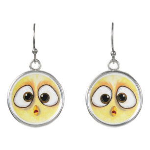 Funny Earrings Surprised Big Eyes
