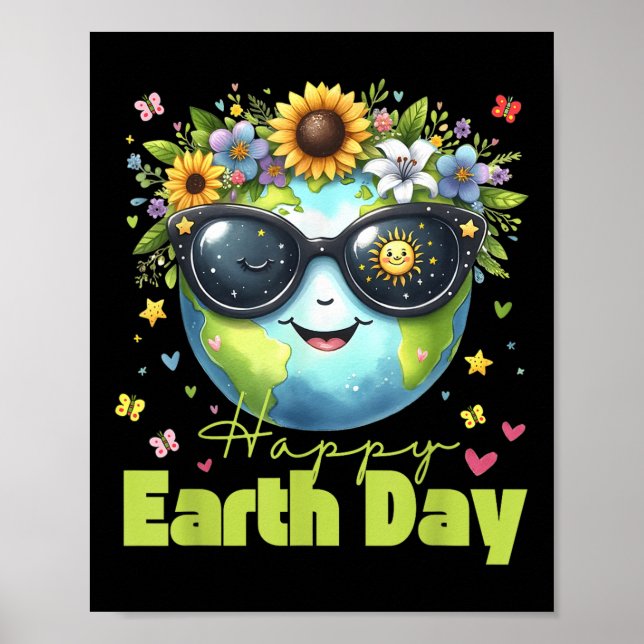 Funny Earth Day 2025 Save The Planet Cute Sungles  Poster (Front)