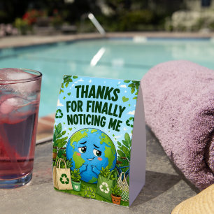 Funny Earth Day Eco Graphic Paper Table Tent