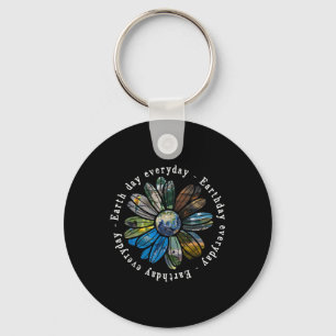 Funny Earth Day Everyday Sunflower Earth Animal Lo Keychain