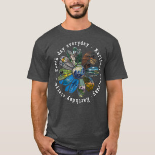 Funny Earth Day Everyday Sunflower Earth Animal Lo T-Shirt